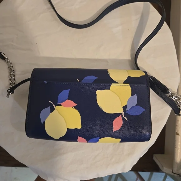 Kate Spade Blue Lemon Print Crossbody Bag - Picture 2 of 5